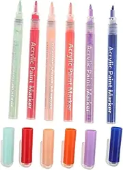 MUCKLILY 6Pcs Nail Art Pens DIY Graffiti Detail Paint Markers for Precision Nail Design Vibrant Colors for Crafting Decorating Easy Cleanup Maintenance for Home Salon Use