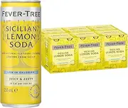 Fever-Tree Sicilian Lemon Soda, Premium Quality Sparkling Drink Mixer, Natural Ingredients & Flavours, 250mL (Pack of 24 Cans)