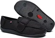 Elderly Wide Edema Shoes,Comfortable Breathable Bunions Diabetic Shoes for Swollen Feet Women,Casual Lightweight Unisex Orthopedic Diabetic Slippers,Anti-Slip (Color : A, Size : 12 AU)