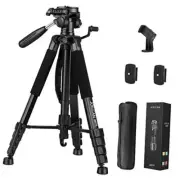 Tripod Camera Tripods Tripod for Camera Phone Video Recording, Heavy 74" Black