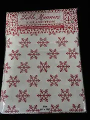 NOS Table Manners Collection Tablecloth - 64" x 104" Rect. - Christmas Snowflake