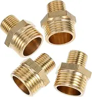 HEALEEP 4pcs Brass 1/2 to 1/4 Thread Conversion Adapter: Join Pipes with Varying Thread Dimensions - Easy-to-use for Water Systems and Plumbing Projects
