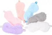 ARTSEWPLY Breathable Plush Eye Masks 6 Pack for Deep Sleep Block Out Light Relieve Eye Strain Stay Comfortable Night