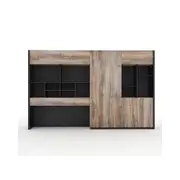 Modern Furniture EASTON Display Unit 3.2M - Warm Oak & Black