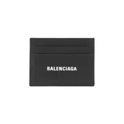 [Balenciaga] Balenciaga-Black Leather Card Holder-Uomo OS OS