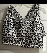 Catherine Malandrino Sports Bra Plus Size 2X Leopard Removable pads NWT