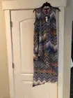 BCBG Max Azria Zig Zag Ombre Striped Flowy Hi Lo Dress Size M NWT