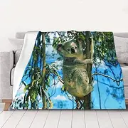 ObabO Bear Koala Multi-Size Ultra-Soft Flannel Blanket (Horizontal),Thickened Velvet Sofa Blanket,Light And Warm