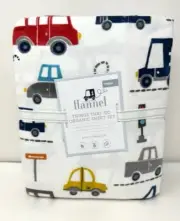 NEW Pottery Barn Kids Flannel Things That Go Organic Twin Sheet Set Cars Trucks