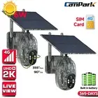 2pcs Campark Cellular 4G LTE 2.5K Trail Camera Solar PTZ Security Camera SIM