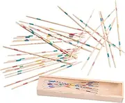 Pick Up Sticks Game - Wooden Colorful 31 Sticks Balance Game | Educational Preschool Learning Activity, Classic Pick Up Sticks Toy for Children and Adults