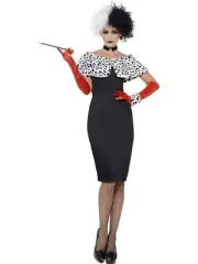 Evil Madame Licenced Cruella De Vil 101 Dalmations Movie Fancy Dress Costume