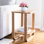 Elina Two-Tier Wooden Side Table, Natural
