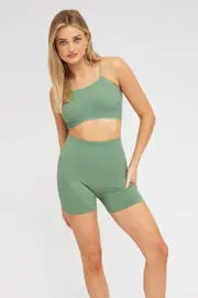 Green Bike Shorts Seamless - Size S, Women's Bottom