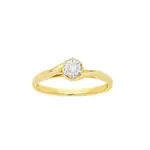 9ct Gold Diamond Solitaire Ring