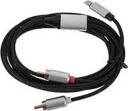 SWOOMEY 2M USB C to RCA Audio Cable Type C Audio Converter Y Splitter for Car Amplifier Sound Systems Plug and Play Wide Compatibility with Smartphones and Tablets