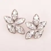Vintage 1991 Avon Gala Nights Earrings Pierced Marquis Crystals Cluster Sparkle