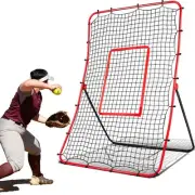 Baseball Rebounder Net Pitchback Net，Angle Adjustable Pitch Trainer Simulate ...