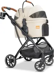 Pet Stroller for Dogs & Cats – Large, Foldable 4-Wheel Pram, Travel Carrier &...