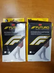 2 PK: Futuro Moderate Compression Knee Length Stockings White LARGE (AB-2479)