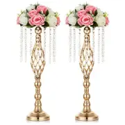 NUPTIO 2 Pcs Crystal Flower Stand Wedding Centerpieces for Tables, 21.7in/55c...