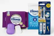 4-in-1 Travel Hygiene Kit | Kleenex Flushable Wipes + Toothbrush + Soap