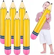 6 Pcs Giant Large Inflatable Pencil 27 Inch Back to School Inflatable Decor Birthday Party Favor Blow Up Pencil Balloon Classroom Hanging Decor for Room Photo Prop Classroom Prizes