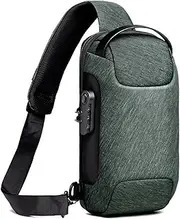 [Generic] New Carbon Fiber Streamline Anti-Theft Sling Bag, USB Anti-Theft Crossbody Charging Bag, Waterproof