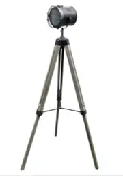 139cm Nautical Tripod Floor Lamp w Steel Grey Lamp Head Searchlight Spot Light Modern