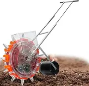 Roller Seeding and Fertilizer Applicator,Multi-Function Corn Planter Seeder,Manual Peanut Planter,Hand-Push Roller Seeding,Adjustable Sowing Depth, for Planting Corn Cotton,12nozzle