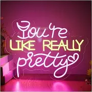 Hanging Art Neon Signs You're Like Really Pretty Neon Sign LED Light for Wall Decor for Girls Bedroom Bar Living Room Valentine's Day 40cm×30cm