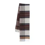 [Barbour] Barbour Plaid-pattern Fringed Scarf ONE SIZE BROWN/GREY