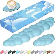 JIKIOU Upgrade Leather Cloud Keyboard Wrist Rest, Cloud Wrist Rest with Non-Slip PU Base, Comfortable Memory Foam Wrist Rest for Computer Laptop Mac Gaming Office and Pain Relief Christmas Wish Gift