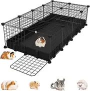 Small Animal Playpen with Waterproof Mat,Guinea Pig Cages,C&C Cage for Hamster,Rabbit,Bunny,Hedgehog,Chinchilla,Ferret,Indoor Outdoor Portable Metal Wire Yard Fence,Metal Pet Panels-20pcs