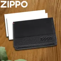 在飛比找PChome24h購物優惠-ZIPPO 黑色牛皮雙折名片夾