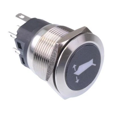Flap' Red LED Latching 22mm Vandal Push Button Switch SPDT 12V