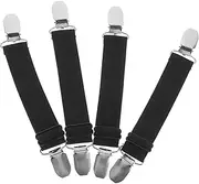 Alasum Trouser Clips Holder Cinch Clip Windproof Clips Windproof Boot Clips Pant Waterproof Trousers Leg Clips Waist Strips Stays Band Ratchet Belt Straps Elastic Belt Metal Black