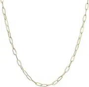[PAVOI] 14K Gold Plated Curb Paperclip Box Sphere Bead Snake Herringbone and Figaro Chain Adjustable Necklace