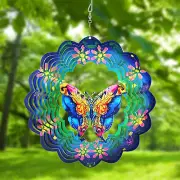 Metal Wind Spinners 3D Hanging Butterfly Wind Spinner 10Inch Metal Wind Spinners