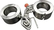 HCUDFN SM Metal Bondage Ankle Cuffs - Stainless Steel Leg Cuffs, 2 cm Thick Ankle Cuffs, Restraint System Erotic Toys for Women Couples(Male)