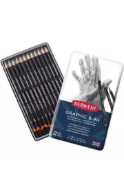 Derwent Graphic Hard Graphite Drawing Pencils, Set of 12 (B-9H)