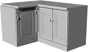 XJT87224 1/87 HO Scale Miniature Factory Building Military Car Railroad Track Accessory Props Diorama Scenery Low Storage Cabinet L-Shaped Cabinet
