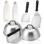 7PCS Griddle Accessories Kit, 2 Melting Dome, 1 Grill BBQ Spatulas,1 Chopper/...