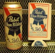 PBR PABST BLUE RIBBON Beer ~ NEW ~ 24oz TALL BOY KOOZIE Can Cooler FREE STICKER