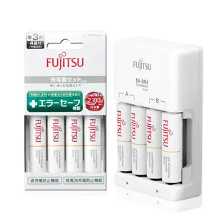 日本富士通 Fujitsu 智能4槽充電電池組(1900mAh 3號4入+充電器+電池盒)