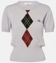 [Vivienne Westwood] Vivienne Westwood Argyle cotton and wool top AU 10 grey