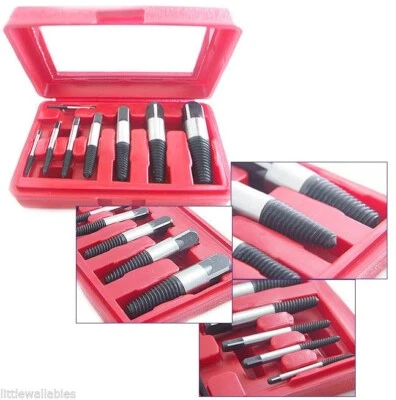 8 pc Jumbo Screw Extractors Set Easy Outs Broken Bolt Stud Remover 5/32"- 15/16"