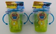 2 x Nuby Wonder Cup Twin Handle No Spill Trainer Sipeez Green 6m+ 240ml NEW