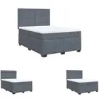 Box Spring Bed with Mattress Wooden Bedstead Slatted Bed Frame Velvet vidaXL