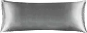 Satin Silk Body Pillow Pillowcase for Women and Men, Premium and Silky Black Long Body Pillow Case Cover with Envelope Closure (Gray)